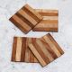 Modern Brown Pattern Wooden Coasters - Pack of 4